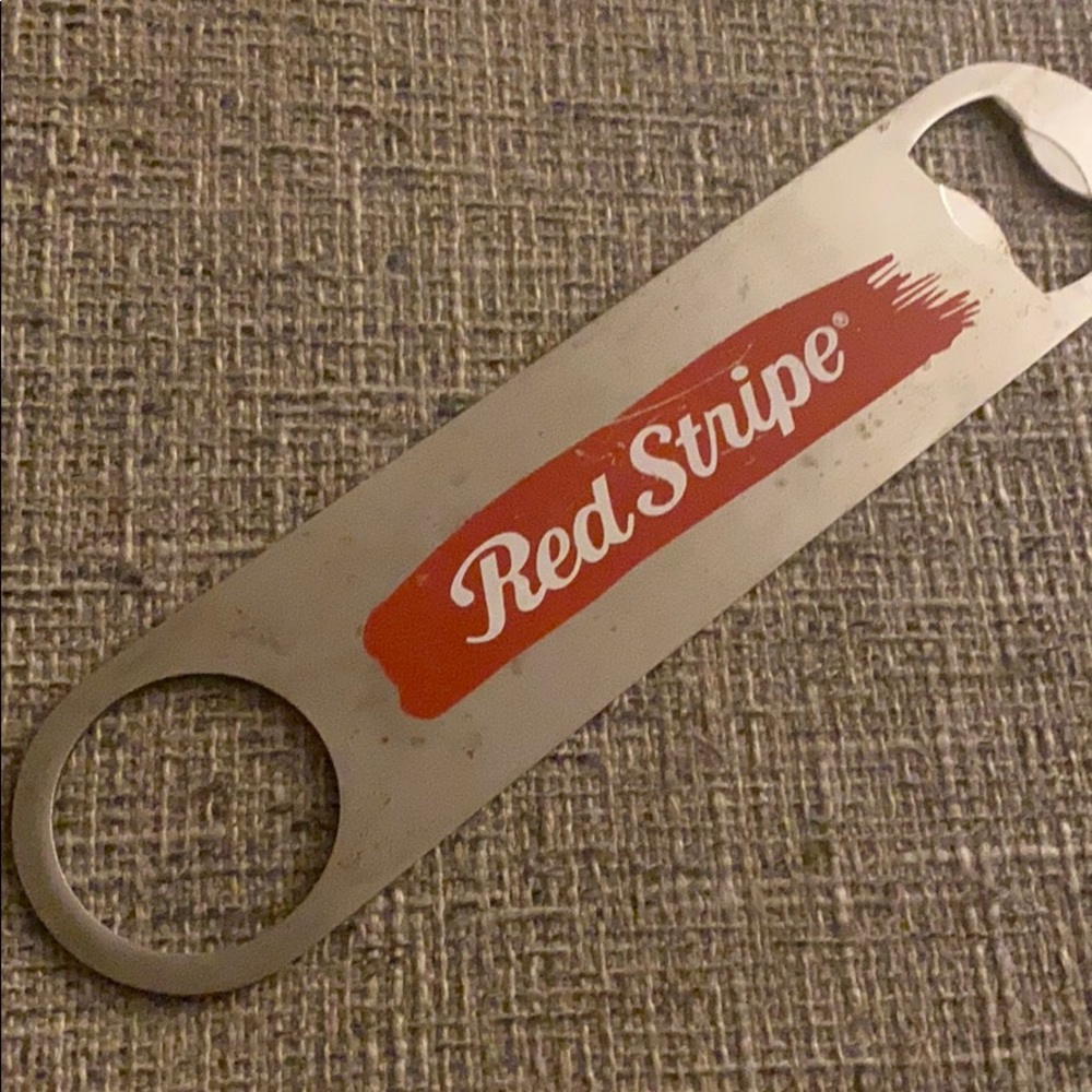 Red Stripe Beer Metal Bottle Opener - Picture 2 of 5